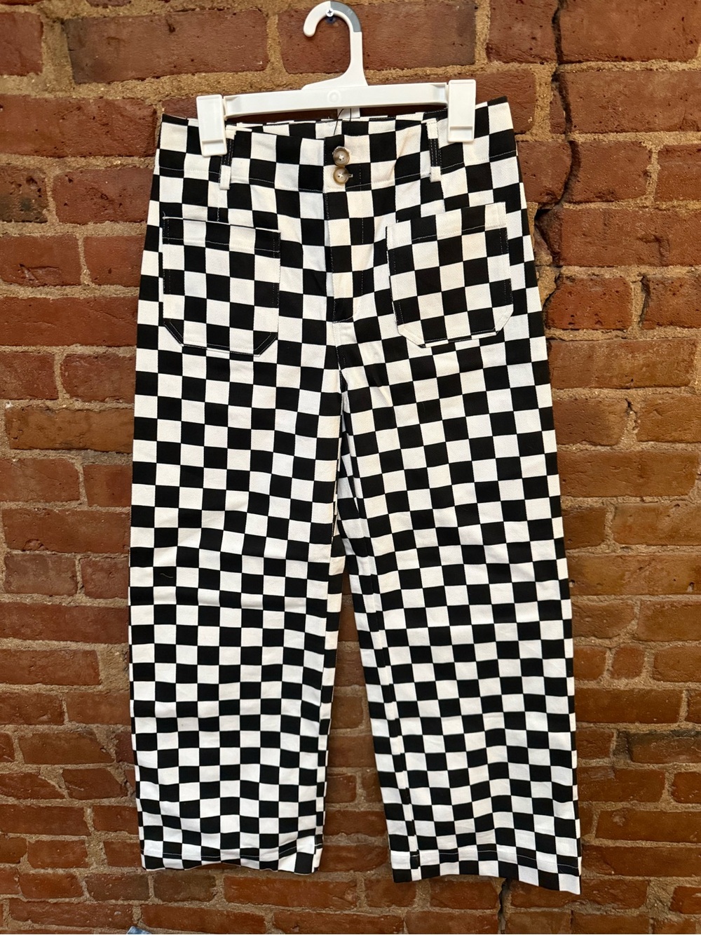 papermoon Checkered Black & White Pants